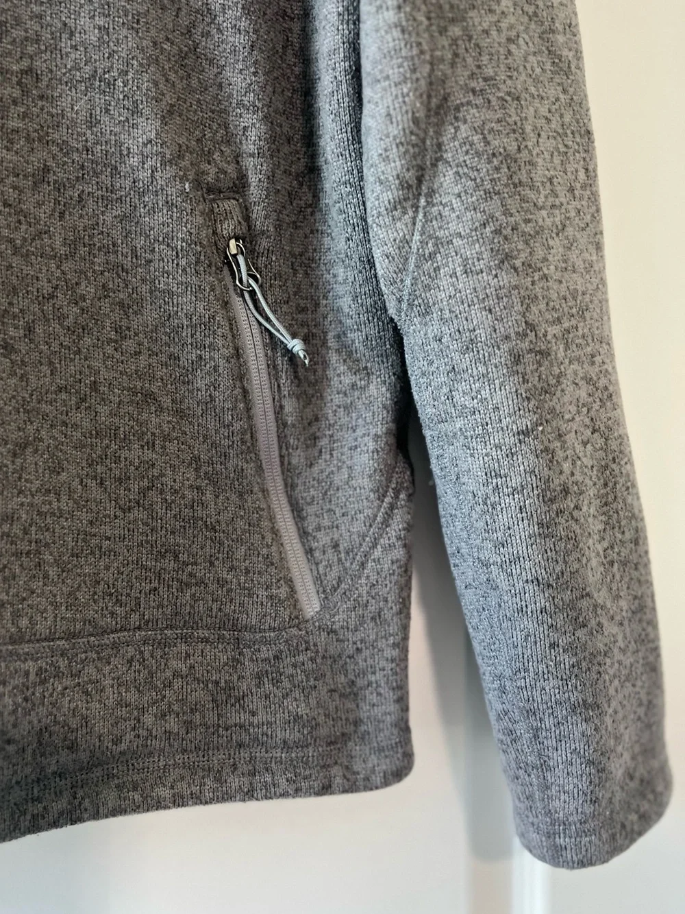 The North Face Gray Heather Grey Sweater Fleece Jacket Coat Full Zip Mens Small